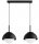 Hängelampe 2-flammig Glas Metall Schwarz E27 40 cm