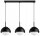 Hängelampe 3-flammig Glas Metall Schwarz E27 L:60 cm