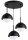 Hängelampe 3-flammig Glas Metall Schwarz E27 B:40 cm Leuchte