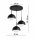 Hängelampe 3-flammig Glas Metall Schwarz E27 B:40 cm Leuchte