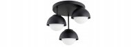 Deckenlampe 3-flammig Glas Metall Schwarz E27 B:30 cm