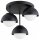 Deckenlampe 3-flammig Glas Metall Schwarz E27 B:30 cm Leuchte