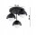 Deckenlampe 3-flammig Glas Metall Schwarz E27 B:30 cm Leuchte