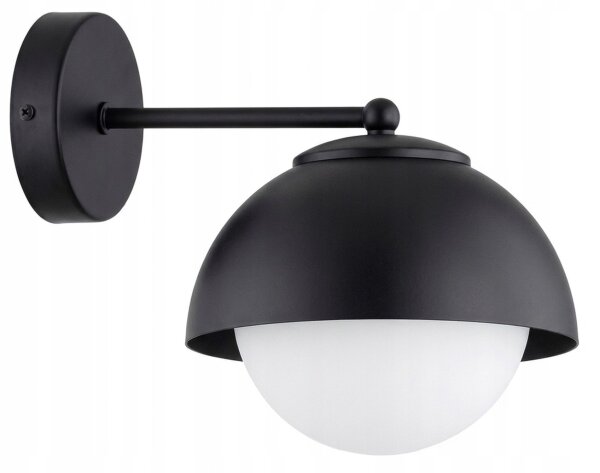 Wandlampe Glas Metall Schwarz blendarm E27 T:24 cm Leuchte