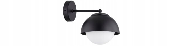Wandlampe Glas Metall Schwarz blendarm E27 T:24 cm Leuchte