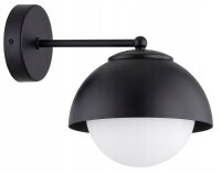 Wandlampe Glas Metall Schwarz blendarm E27 T:24 cm