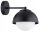 Wandlampe Glas Metall Schwarz blendarm E27 T:24 cm Leuchte