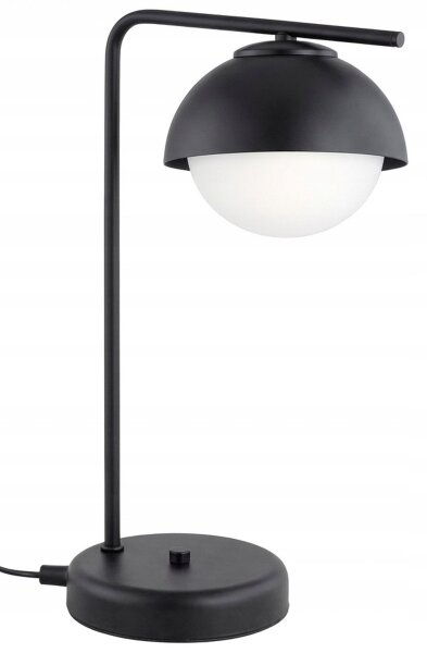 Tischleuchte Glas Metall Schwarz E27 H:38 cm Modern Leuchte