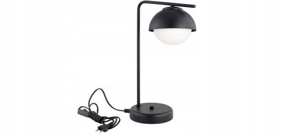 Tischleuchte Glas Metall Schwarz E27 H:38 cm Modern Leuchte