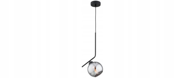 Pendelleuchte Rauchglas Kugel Schwarz E27 B:15 cm Leuchte