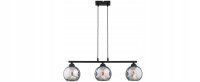 Hängelampe 3-flammig Rauchglas Schwarz E27 L:60 cm...