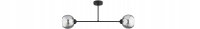 Deckenlampe 2-flammig Rauchglas Schwarz E27 L:60 cm
