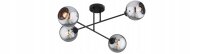 Deckenleuchte 4-flammig Rauchglas Metall E27 L:70 cm