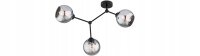 Deckenlampe 3-flammig Rauchglas Schwarz E27 L:70 cm