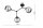 Deckenlampe 3-flammig Rauchglas Schwarz E27 L:70 cm Leuchte