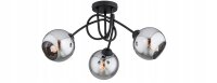 Deckenlampe 3-flammig Rauchglas Schwarz E27 B:40 cm