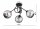 Deckenlampe 3-flammig Rauchglas Schwarz E27 B:40 cm Leuchte