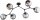 Deckenlampe 6-flammig Rauchglas Schwarz E27 L:80 cm Leuchte