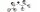 Deckenlampe 6-flammig Rauchglas Schwarz E27 L:80 cm Leuchte