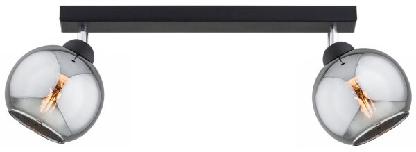Deckenspot flexibel 2-flammig Rauchglas E27 L:40 cm Leuchte