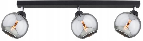 Deckenspot verstellbar 3-flammig Rauchglas E27 L:40 cm Leuchte