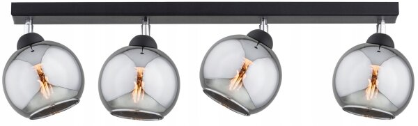 Deckenspot schwenkbar 4-flammig Rauchglas E27 L:60 cm Leuchte