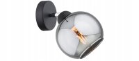 Wandspot schwenkbar Rauchglas Schwarz E27 T:20 cm
