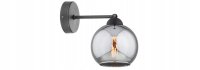 Wandleuchte Rauchglas Metall Schwarz E27 T:20 cm