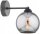 Wandleuchte Rauchglas Metall Schwarz E27 T:20 cm Leuchte