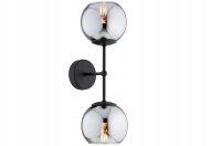 Wandleuchte Up Down 2-flammig Rauchglas E27 H:40 cm