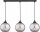 Hängelampe Rauchglas Schwarz 3-flammig E27 L:60 cm Leuchte
