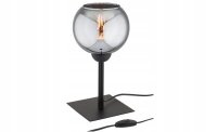 Tischleuchte Rauchglas Schwarz E27 H:30 cm blendarm Leuchte