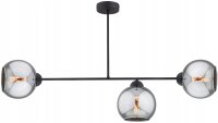 Deckenlampe 3-flammig Rauchglas Schwarz E27 L:80 cm