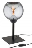 Tischleuchte Rauchglas Glas Schwarz E27 30 cm Modern Leuchte