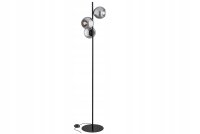 Stehlampe 3-flammig Rauchglas Glas Schwarz E27 B:30 cm