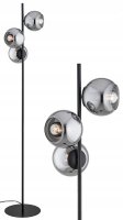 Stehlampe 3-flammig Rauchglas Glas Schwarz E27 B:30 cm
