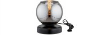 Tischleuchte Glas Schwarz Rauchgrau E27 16 cm blendarm...