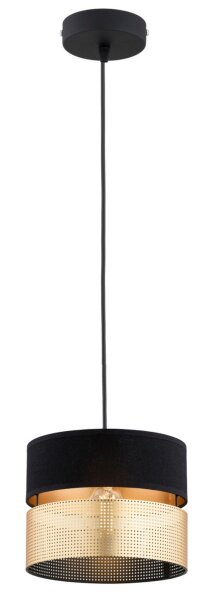 Pendelleuchte Schwarz Gold E27 B:20 cm Modern rund Leuchte