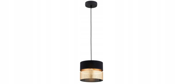 Pendelleuchte Schwarz Gold E27 B:20 cm Modern rund Leuchte