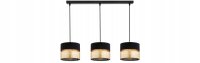 Pendelleuchte 3-flammig Schwarz Gold E27 L:70 cm Modern