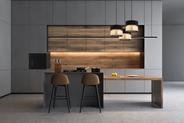 Pendelleuchte 3-flammig Schwarz Gold Modern E27 B:45 cm Leuchte