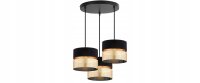 Pendelleuchte 3-flammig Schwarz Gold Modern E27 B:45 cm