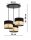 Pendelleuchte 3-flammig Schwarz Gold Modern E27 B:45 cm Leuchte