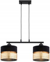 Pendelleuchte Schwarz Gold 2-flammig E27 L:50 cm Modern