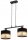 Pendelleuchte Schwarz Gold 2-flammig E27 L:50 cm Modern Leuchte