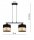 Pendelleuchte Schwarz Gold 2-flammig E27 L:50 cm Modern Leuchte
