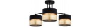 Deckenleuchte 3-flammig Schwarz Gold Modern E27 B:60 cm