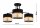 Deckenleuchte 3-flammig Schwarz Gold Modern E27 B:60 cm Leuchte