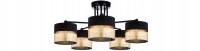 Deckenlampe 5-flammig Schwarz Gold E27 B:60 cm Modern