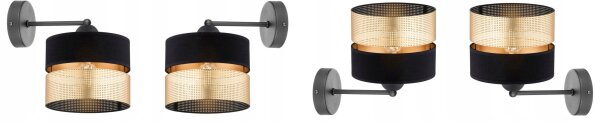 Wandlampe Metall Schwarz Gold E27 T:20 cm dekorativ Leuchte